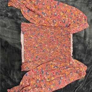 Floral Smocked Women's Top - Pink